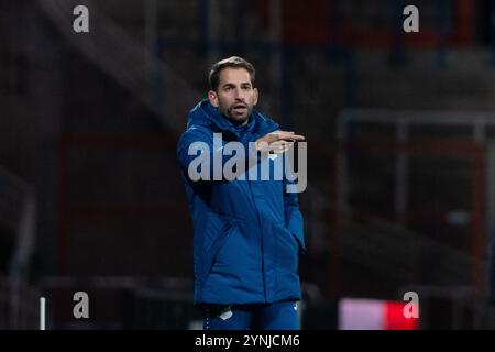 Theodoros Dedes (TSG Hoffenheim, Trainer) gestikuliert, GER, VfL Bochum vs TSG 1899 Hoffenheim, Fussball Frauen DFB Pokal, Achtelfinale, Saison 2024/2025, 22.11.2024  DFB regulations prohibit any use of photographs as image sequences and/or quasi-video  Foto: Eibner-Pressefoto/Michael Memmler Stock Photo