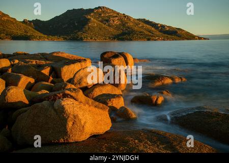 Australia, Tasmania, East Coast, Coles Bay, Freycinet National Park, The Hazards, Stock Photo
