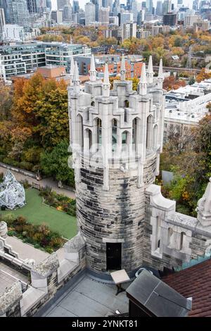 Round tower at Casa Loma on Austin Terrace in Toronto, Ontario, Canada Stock Photo