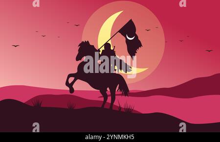 Muslim fighter with horse Illustration Stock Vector Image & Art - Alamy