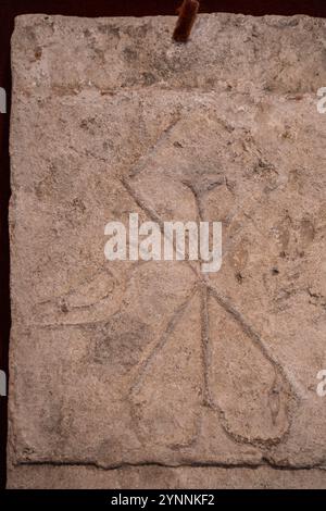 Paleo-Christian decorative brick, baked clay, 5th century, Andalusia, Visigoth - early medieval, Valladolid Museum , Castile and Leon, Spain Stock Photo