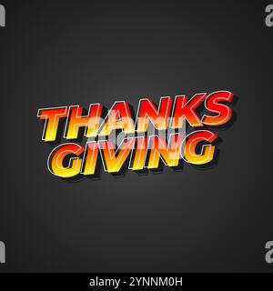 Thanksgiving text effect design for social media ads Stock Vector