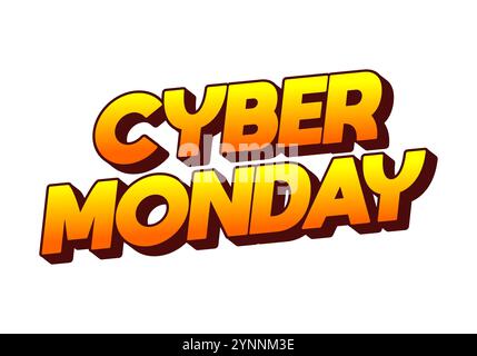 Cyber monday. Text effect design in 3 dimensions look, good for social media ads Stock Vector