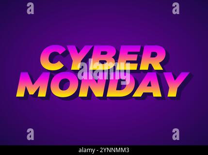 Cyber monday. Text effect design in 3 dimensions look, good for social media ads Stock Vector