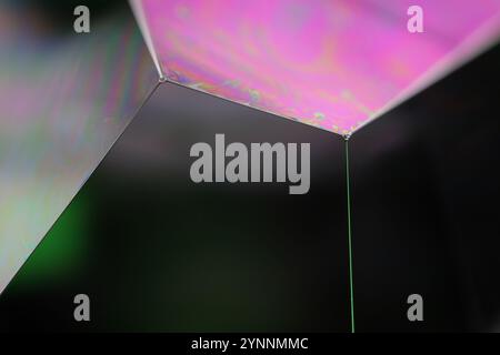 Silver liquid connections, bubble in macro, movement of liquid in a bubble, abstract background, surrealistic flow Stock Photo