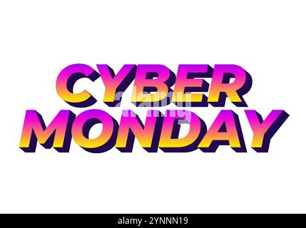 Cyber monday. Text effect design in 3 dimensions look, good for social media ads Stock Vector