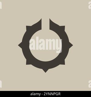 Black horned avatar frame for a gothic and scifi profile. Stock Vector