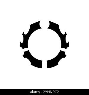 Horned black frame for an aggressive, mythical avatar. Stock Vector