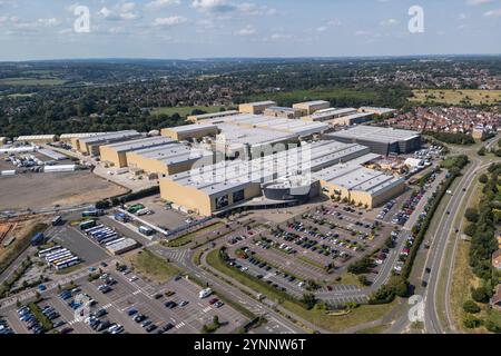 Aerial view of the Warner Brothers Studio Leavesden, Watford, UK Stock Photo