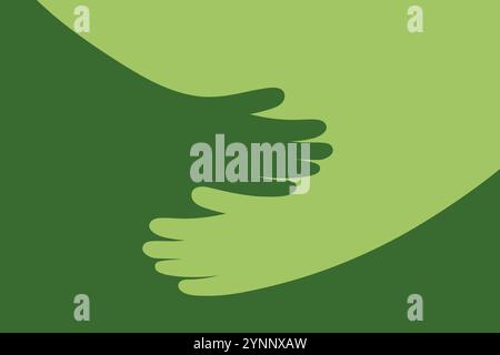 Modern illustration of hands clasping, symbolizing friendship, support, and unity. Appropriate for social media posts and awareness campaigns Stock Vector