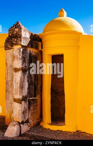 Sentry post on the fortress. Elvas, Alentejo, Portugal, Europe. Stock Photo