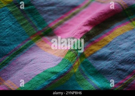 crumpled linen background geometric pattern with rectangles and lines. Stock Photo