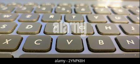 Keys of the keyboard of a laptop computer. Stock Photo