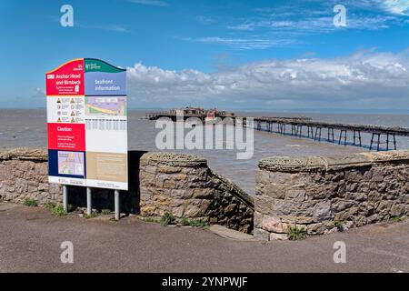 Weston-Super-Mare, Somerset, England, UK - May 29 2024: Birnbeck Pier also known as the Old Pier, at Weston-Super-Mare, North Somerset, England, UK Stock Photo