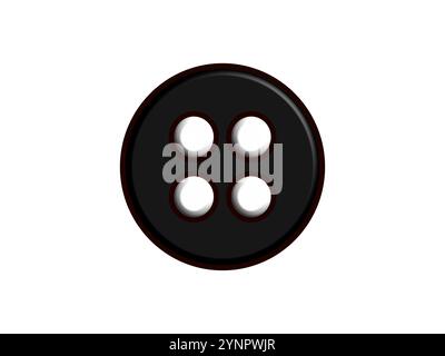 Drawn black button isolated on white. Stock Photo