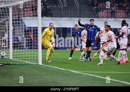 Milano, Milano, ITALIA. 26th Nov, 2024. During the Champions League match 26/11/2024 Football match between FC International Milan vs LB Lipsia at the San Siro stadium Milan.In the photo: (Credit Image: © Fabio Sasso/ZUMA Press Wire) EDITORIAL USAGE ONLY! Not for Commercial USAGE! Stock Photo