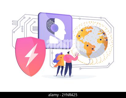 AI-Powered Grid Security abstract concept vector illustration Stock ...