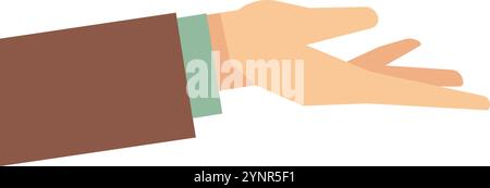 Open hand. Taking something gesture color icon isolated on white background Stock Vector