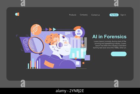 Forensics Technology concept. Artificial Intelligence analyzes criminal ...