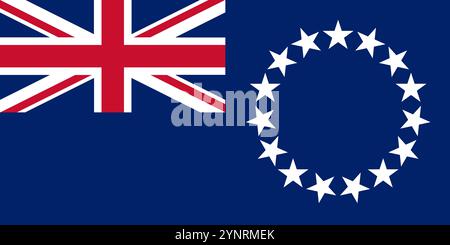 Cook Islands flag background illustration Stock Photo