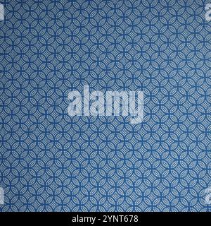 Blue geometric Japanese patterns Stock Photo