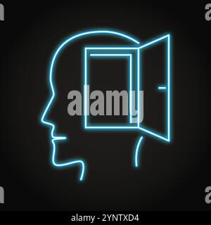 Open mind concept neon icon. Vector illustration Stock Vector