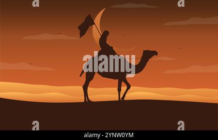 Muslim fighter with horse Illustration Stock Vector Image & Art - Alamy