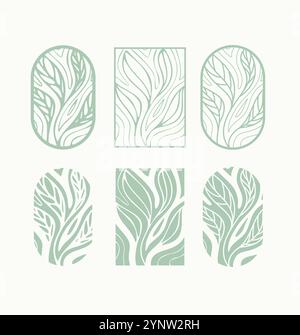 Natural leaf vector icons, rustic leaves, Graceful Vector Logo Stock Vector