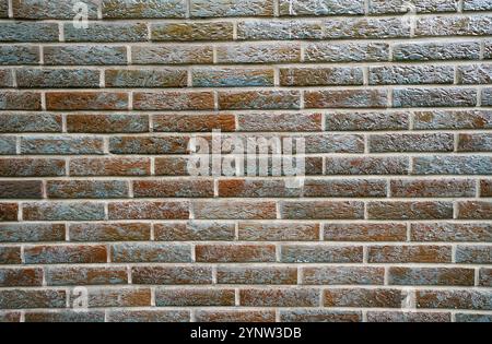 Gray brown glazed clinker brick close-up. Background. Stock Photo