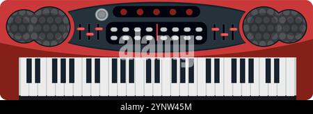 A red keyboard with black keys Stock Vector