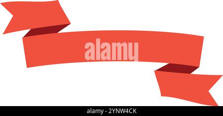A red ribbon with a white background Stock Vector