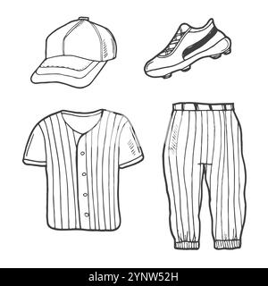 Baseball doodle uniform. Vector baseball shirt Stock Vector