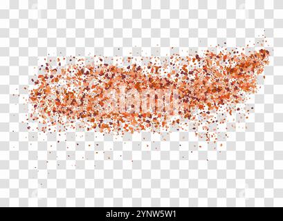 A scattering of crystals of himalayan salt. Realistic vector illustration isolated on transparent background. Stock Vector