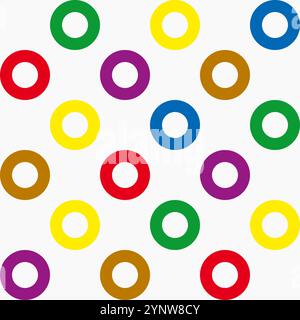 Colorful seamless abstract geometric background with circles. Simple background texture for print. Modern minimalist vector pattern with circular grid Stock Vector