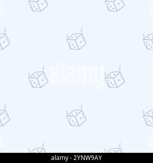A simple black and white dice pattern. Hand drawn vector background related to holidays, leisure and weekends Stock Vector