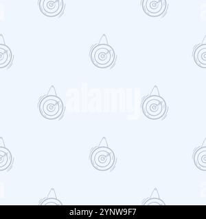 A simple black and white pattern with a dartboard. Hand drawn vector background related to holidays, leisure and weekend Stock Vector