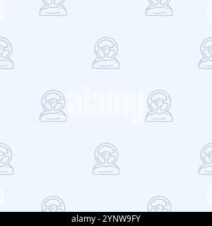 A simple black and white pattern with a steering wheel for computer games. Hand drawn vector background Stock Vector