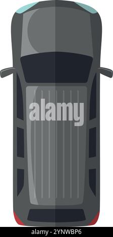 A car is shown from the side with the hood up Stock Vector