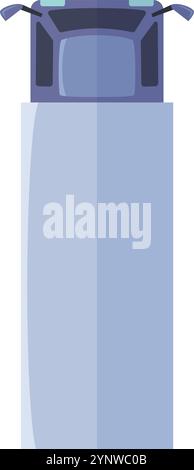 A blue truck with a white top is shown on a white background Stock Vector