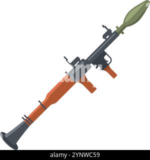 A cartoonish depiction of a gun with a red barrel and a green tip Stock Vector