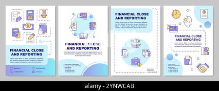 Financial close regulation blue gradient brochure template Stock Vector