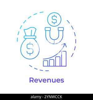 Revenues blue gradient concept icon Stock Vector