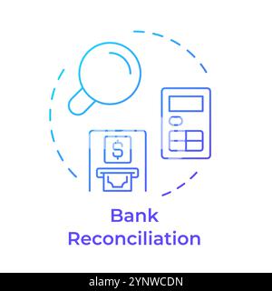 Bank reconciliation blue gradient concept icon Stock Vector