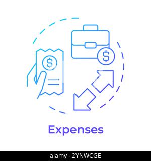 Expenses blue gradient concept icon Stock Vector