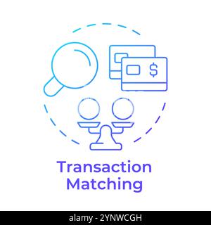 Transaction matching blue gradient concept icon Stock Vector