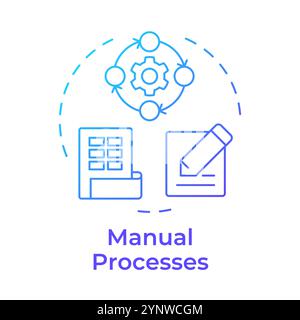 Manual processes blue gradient concept icon Stock Vector