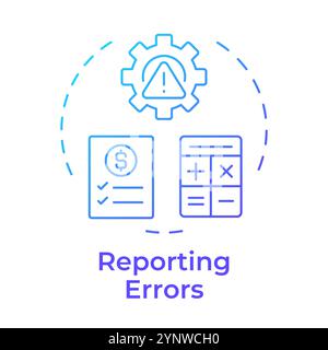 Reporting errors blue gradient concept icon Stock Vector