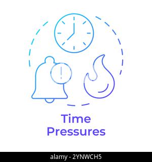 Time pressures blue gradient concept icon Stock Vector