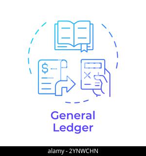 General ledger blue gradient concept icon Stock Vector