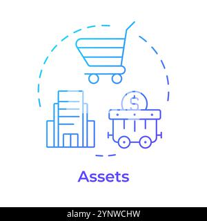 Assets blue gradient concept icon Stock Vector